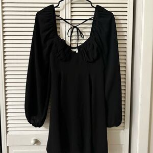 Gauzy romantic bodice puff sleeve dress